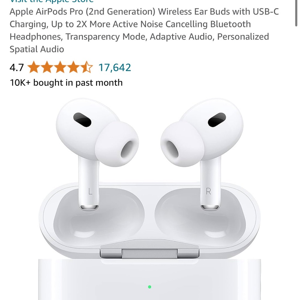 AirPods Pro gen 2 brand new with case, charger, and extra earpieces.